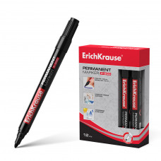 Перманентный маркер ErichKrause®  P-200, цвет чернил синий (в коробке по 12 шт.)
