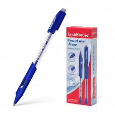 Ручка гелевая сo стираемыми чернилами ErichKrause® ErgoLine® Erase, цвет  чернил синий (в коробке по 10 шт.)