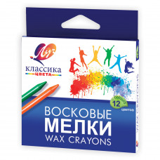 Восковые мелки ЛУЧ «Классика», 12 цветов, картонная упаковка с европодвесом, 12С861-08