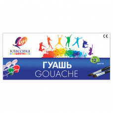 Гуашь ЛУЧ «Классика», 12 цветов по 20 мл, блок-тара, без кисти, картонная упаковка, 21С 1376-08