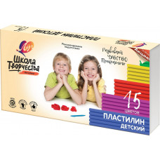 Пластилин ШКОЛА ТВОРЧЕСТВА 15 цв. 300 г со стеком. Луч 29С 1764-08