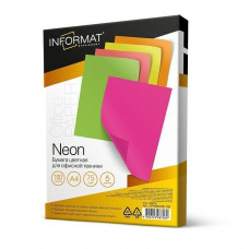 Бумага цветная inФОРМАТ NEON MIX 5 цветов по 20 л. (75 г/м2, А4 неон). inФОРМАТ CP4080CNE-100