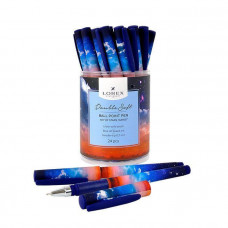 Ручка масляная, LOREX SKY OF STARS.SUNSET серия Double Soft, 0,70 мм, синий, резиновый грип, круглый прорезиновый корпус, игловидная форма П. LOREX LXOPDS-SS1