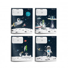 Тетрадь Schoolformat 12 листов, клетка, SPACE ADVENTURE мелованный картон, выборочный УФ-лак. Schoolformat ТШК12-СА