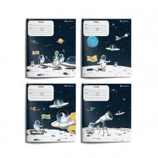 Тетрадь Schoolformat 12 листов, косая линия, SPACE ADVENTURE мелованный картон, выборочный УФ-лак. Schoolformat ТШКЛ12-СА