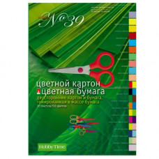 Набор цветной бумаги и картона  HOBBY TIME №39 А4 (205 х 295 мм), 30 листов, 50 цветов  Арт. 11-430-71