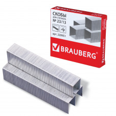 Скобы для степлера №23/13, 1000 штук, BRAUBERG, от 30 до 80 листов, 