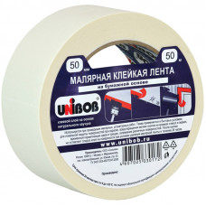 Клейкая лента малярная Unibob, 50мм*50м, инд.упаковка Unibob 28139