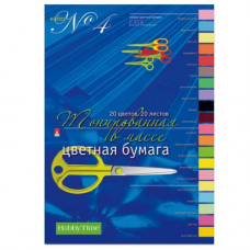 Набор цветной бумаги  HOBBY TIME № 4 А4 (205 х 295 мм), 20 листов, 20 цветов  