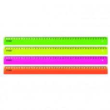 Линейка 40см  NEON Cristal  4цв.. Стамм ЛН52
