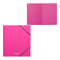 Папка на резинках пластиковая ErichKrause® Neon, A5+, розовый (в пакете по 1 шт.)
