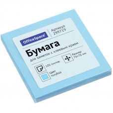 Самоклеящийся блок OfficeSpace, 76*76мм, 100л., голубой OfficeSpace 299719