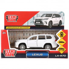 Машина металл LEXUS LX-570, длина 12см, открыв. двери, инерц, БЕЛЫЙ