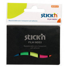 Закладки клейкие пластиковые STICK'N 5 цветов по 25 листов, 45х12 мм. Stick`n 21076