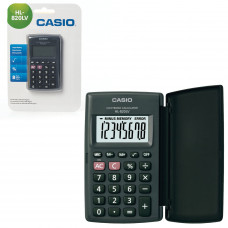 Калькулятор карманный CASIO HL-820LV-BK-S (104×63×7,4 мм) 8 разрядов, питание от батареи, черный, блистер