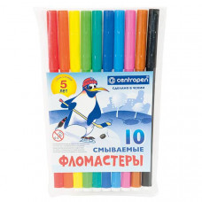 Фломастеры CENTROPEN ПИНГВИНЫ 10 цветов. Centropen 7790/10P